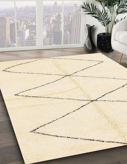 Machine Washable Abstract Khaki Gold Rug in a Family Room, wshabs2915