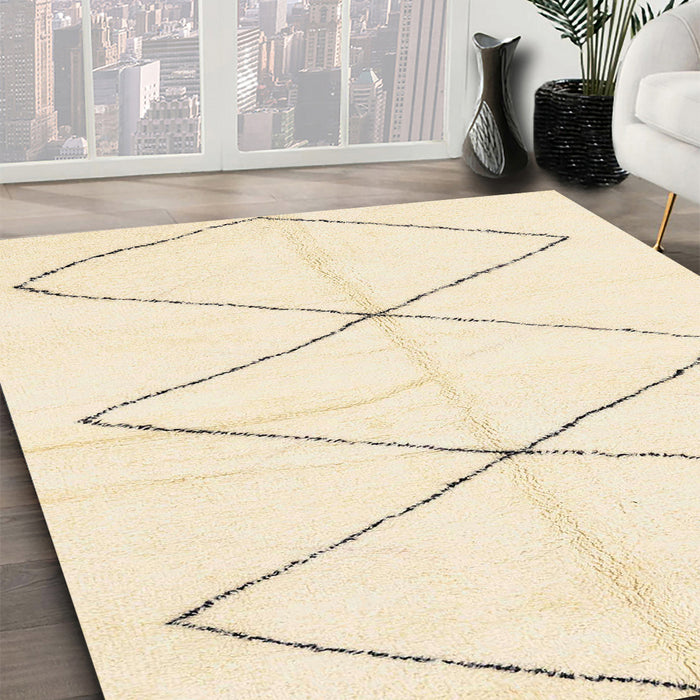 Machine Washable Abstract Khaki Gold Rug in a Family Room, wshabs2915