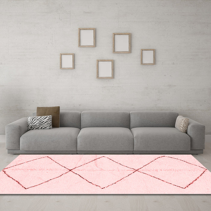 Modern Red Washable Rugs