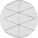 Round Machine Washable Solid Gray Modern Rug, wshabs2915gry