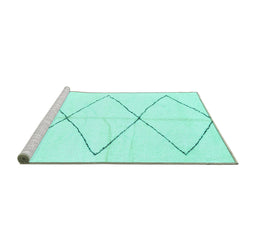 Sideview of Machine Washable Solid Turquoise Modern Area Rugs, wshabs2915turq