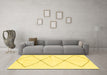 Machine Washable Solid Yellow Modern Rug in a Living Room, wshabs2915yw