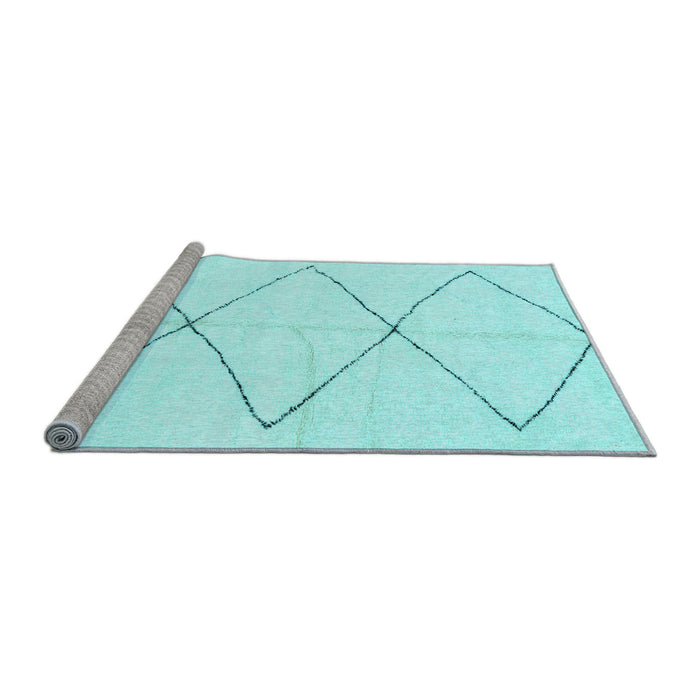 Sideview of Machine Washable Solid Light Blue Modern Rug, wshabs2915lblu