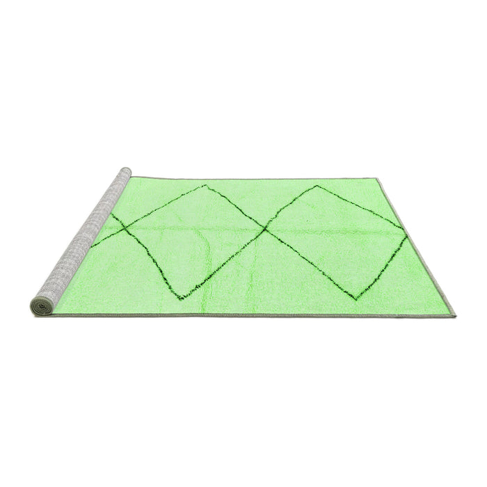 Sideview of Machine Washable Solid Green Modern Area Rugs, wshabs2915grn