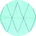 Round Solid Turquoise Modern Rug, abs2915turq