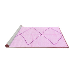 Sideview of Machine Washable Solid Pink Modern Rug, wshabs2915pnk