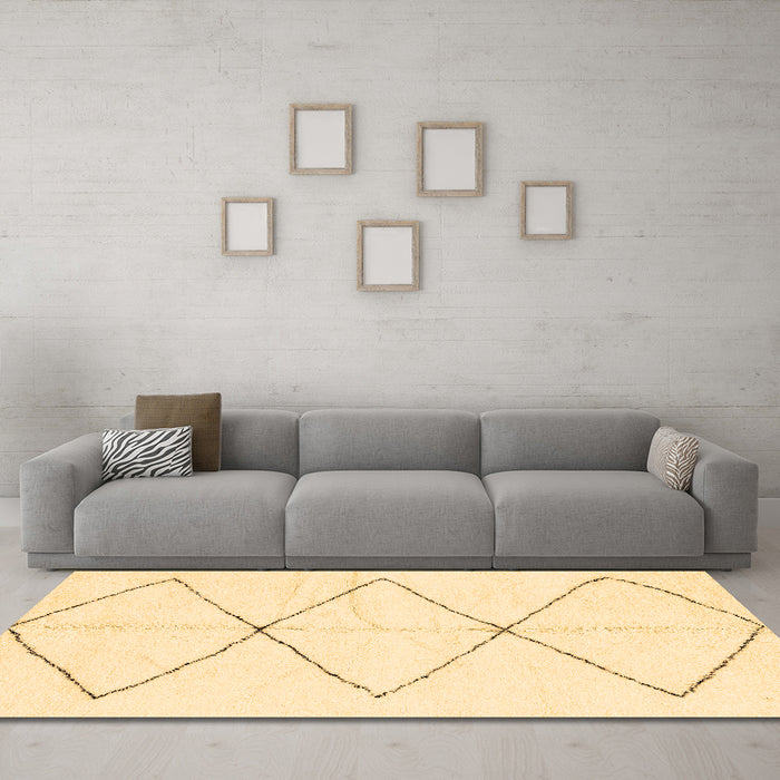 Machine Washable Solid Brown Modern Rug in a Living Room,, wshabs2915brn