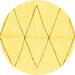 Round Solid Yellow Modern Rug, abs2915yw