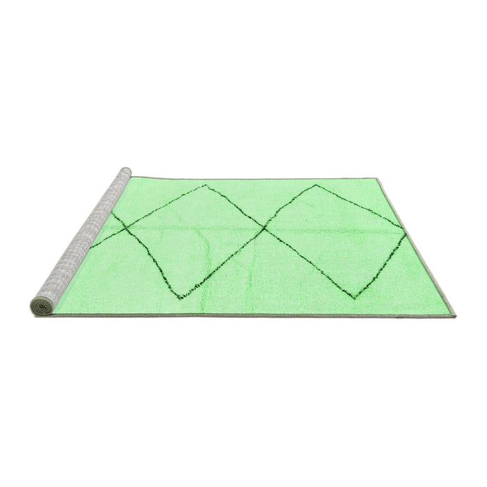 Sideview of Machine Washable Solid Emerald Green Modern Area Rugs, wshabs2915emgrn