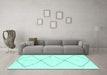 Machine Washable Solid Turquoise Modern Area Rugs in a Living Room,, wshabs2915turq