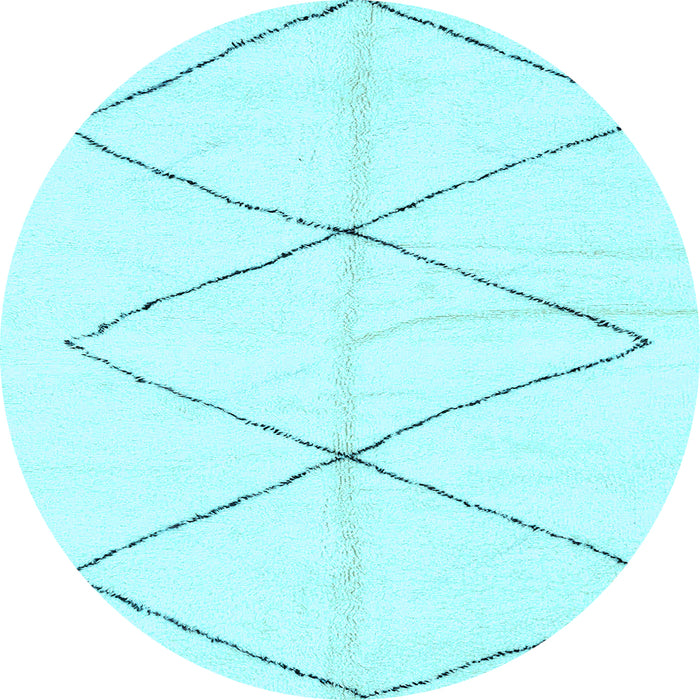 Round Solid Light Blue Modern Rug, abs2915lblu