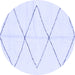 Round Solid Blue Modern Rug, abs2915blu