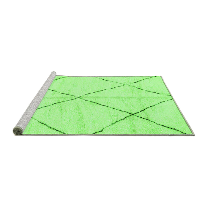 Sideview of Machine Washable Solid Green Modern Area Rugs, wshabs2916grn