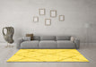 Machine Washable Solid Yellow Modern Rug in a Living Room, wshabs2916yw