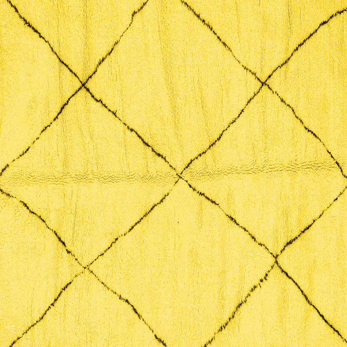 Square Machine Washable Solid Yellow Modern Rug, wshabs2916yw