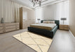 Abstract Golden Blonde Gold Solid Rug in a Bedroom, abs2916