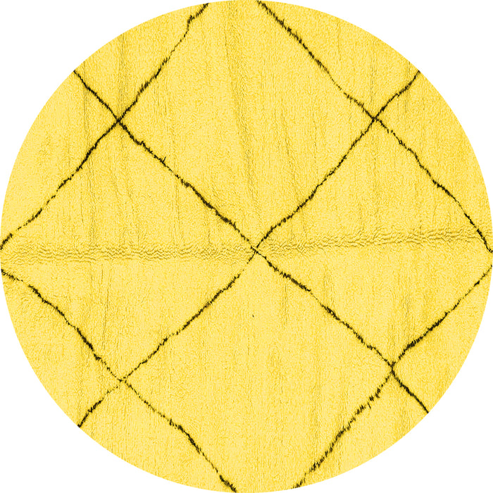 Round Solid Yellow Modern Rug, abs2916yw