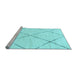 Sideview of Machine Washable Solid Light Blue Modern Rug, wshabs2916lblu