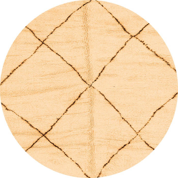 Round Machine Washable Solid Orange Modern Area Rugs, wshabs2916org