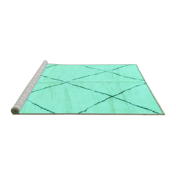 Sideview of Machine Washable Solid Turquoise Modern Area Rugs, wshabs2916turq