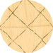 Round Solid Brown Modern Rug, abs2916brn