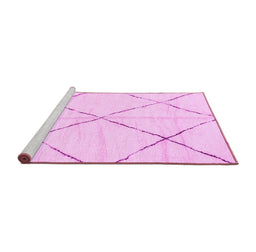 Sideview of Machine Washable Solid Pink Modern Rug, wshabs2916pnk