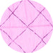 Round Solid Pink Modern Rug, abs2916pnk