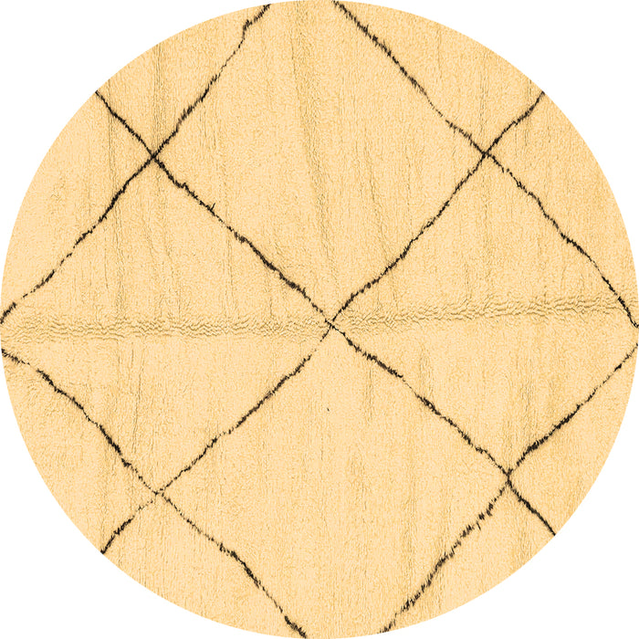Round Machine Washable Solid Brown Modern Rug, wshabs2916brn