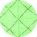 Round Solid Green Modern Rug, abs2916grn