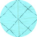 Round Solid Light Blue Modern Rug, abs2916lblu