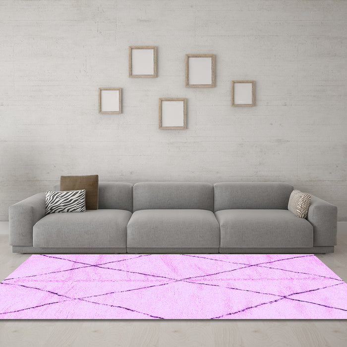 Machine Washable Solid Purple Modern Area Rugs in a Living Room, wshabs2916pur