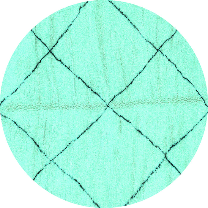 Round Solid Turquoise Modern Rug, abs2916turq