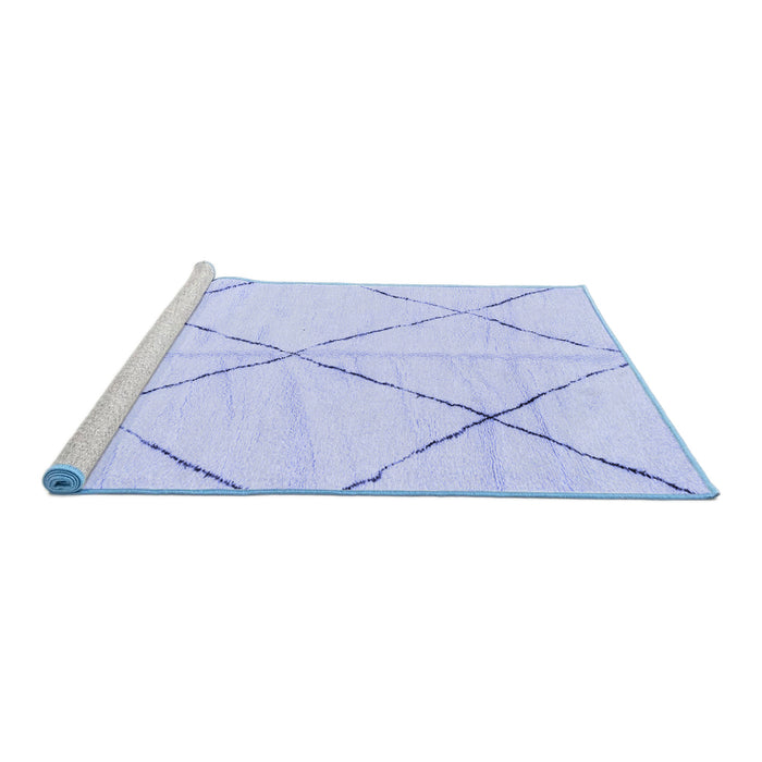 Sideview of Machine Washable Solid Blue Modern Rug, wshabs2916blu