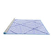 Sideview of Machine Washable Solid Blue Modern Rug, wshabs2916blu