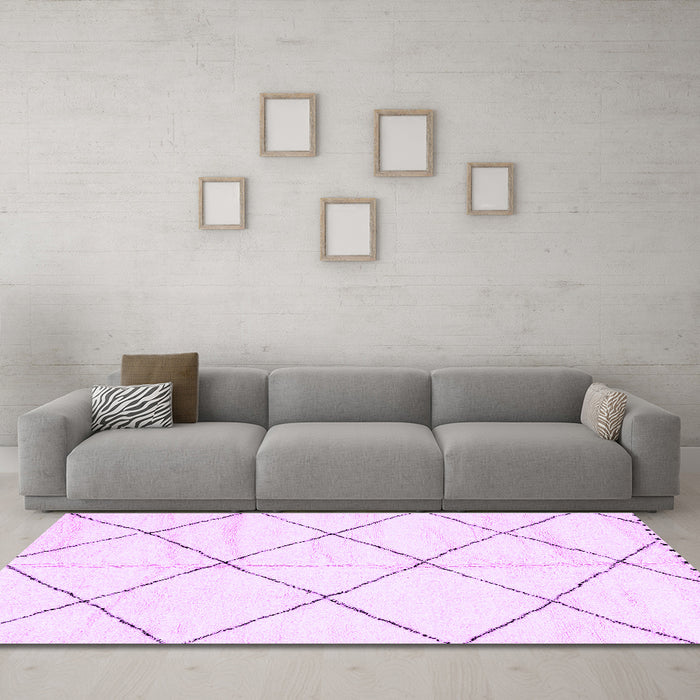 Machine Washable Solid Purple Modern Area Rugs in a Living Room, wshabs2917pur
