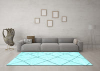 Machine Washable Solid Light Blue Modern Rug, wshabs2917lblu