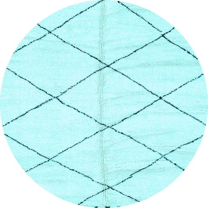 Round Solid Light Blue Modern Rug, abs2917lblu
