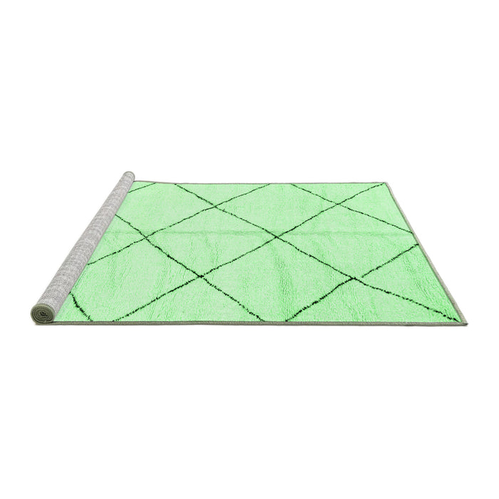 Sideview of Machine Washable Solid Emerald Green Modern Area Rugs, wshabs2917emgrn