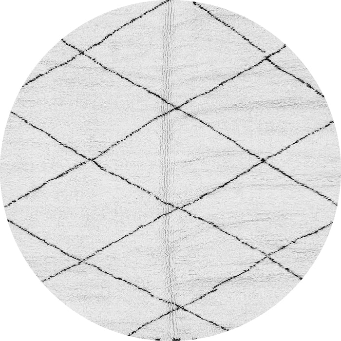 Round Machine Washable Solid Gray Modern Rug, wshabs2917gry