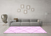 Machine Washable Solid Pink Modern Rug in a Living Room, wshabs2917pnk