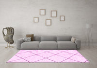 Machine Washable Solid Pink Modern Rug, wshabs2917pnk