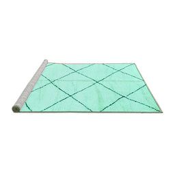 Sideview of Machine Washable Solid Turquoise Modern Area Rugs, wshabs2917turq