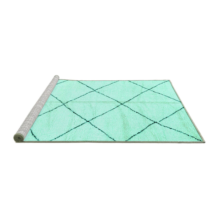Sideview of Machine Washable Solid Turquoise Modern Area Rugs, wshabs2917turq