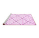 Sideview of Machine Washable Solid Pink Modern Rug, wshabs2917pnk