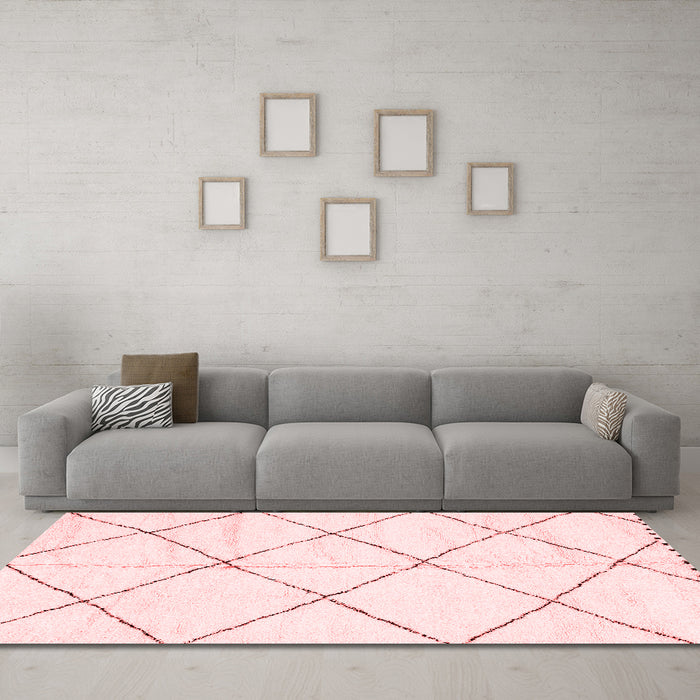 Modern Red Washable Rugs
