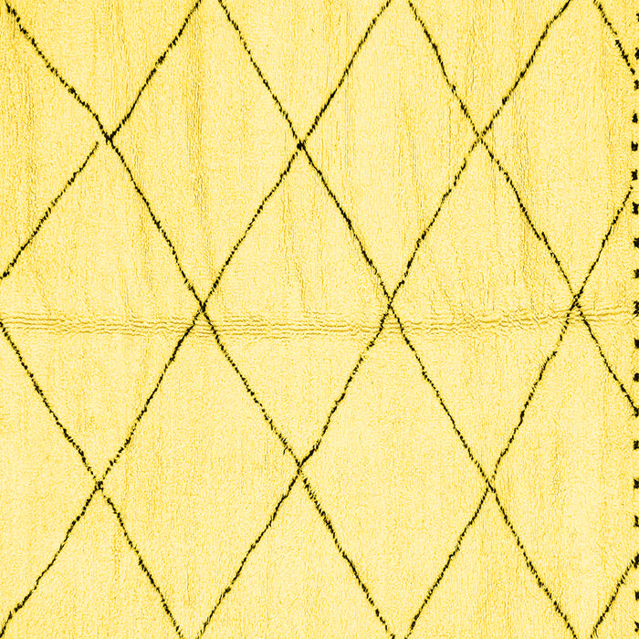 Square Machine Washable Solid Yellow Modern Rug, wshabs2917yw
