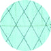 Round Solid Turquoise Modern Rug, abs2917turq