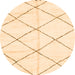 Round Solid Orange Modern Rug, abs2917org