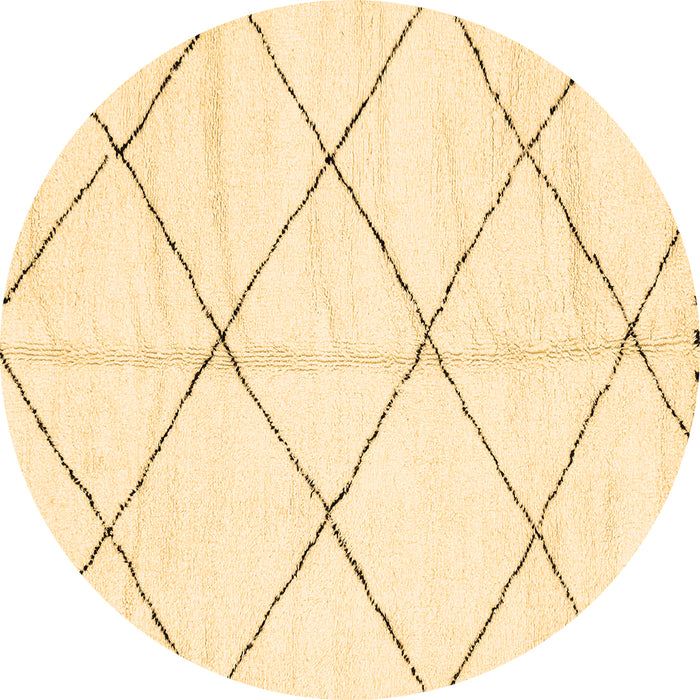 Round Solid Brown Modern Rug, abs2917brn