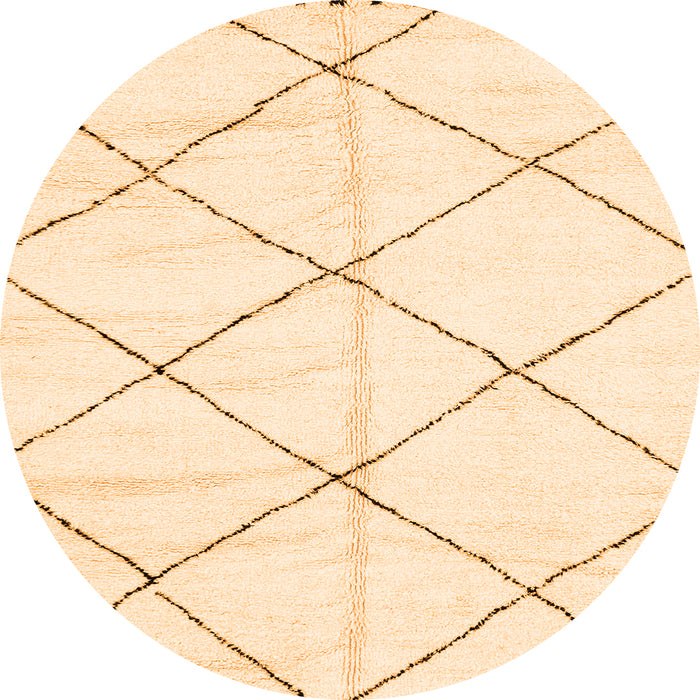 Round Machine Washable Solid Orange Modern Area Rugs, wshabs2917org